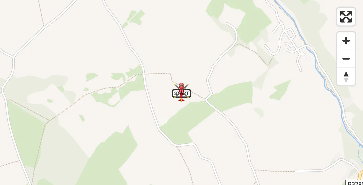 Flight path map showing Air Ambulance Helicopter route from Relubbus to Relubbus