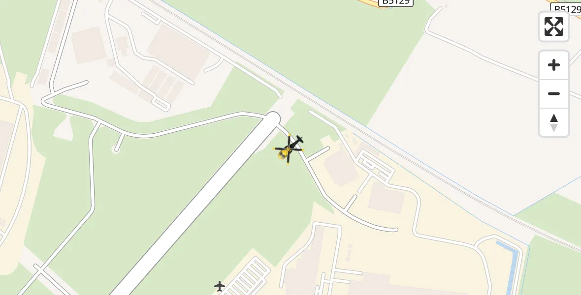 Flight path map showing Police Helicopter route from Hawarden Airport to Hawarden Airport