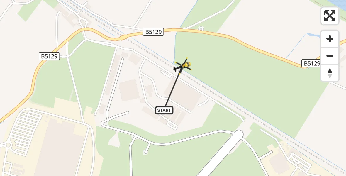 Flight path map showing Police Helicopter route from Hawarden Airport to Sandycroft