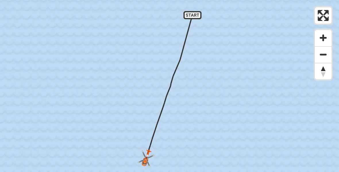 Flight path map showing Coastguard Helicopter route from Inner Seas to Inner Seas