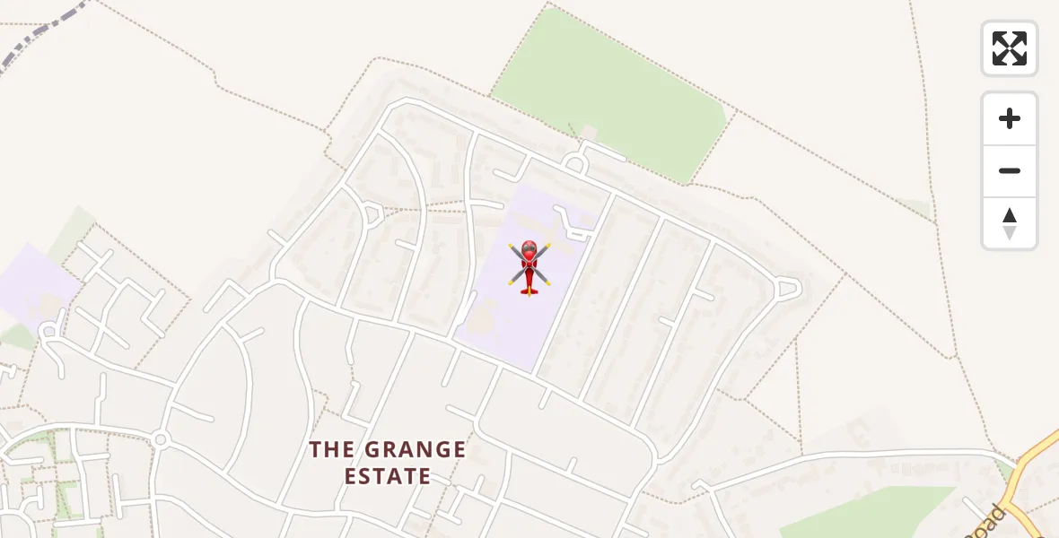 Flight path map showing Air Ambulance Helicopter route from Letchworth to Letchworth