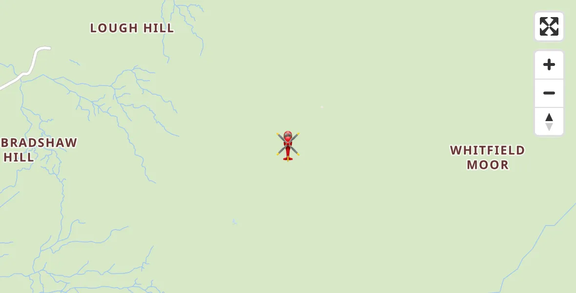 Flight path map showing Air Ambulance Helicopter route from Plenmeller with Whitfield to Plenmeller with Whitfield