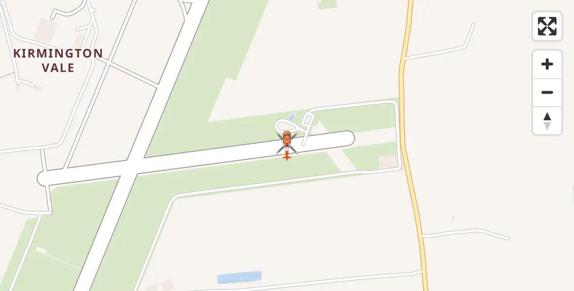 Flight path map showing Coastguard Helicopter route from Humberside Airport to Humberside Airport