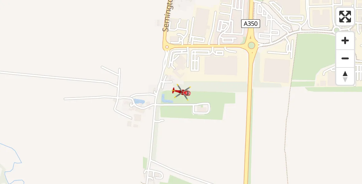 Flight path map showing Air Ambulance Helicopter route from Wiltshire Air Ambulance to Wiltshire Air Ambulance