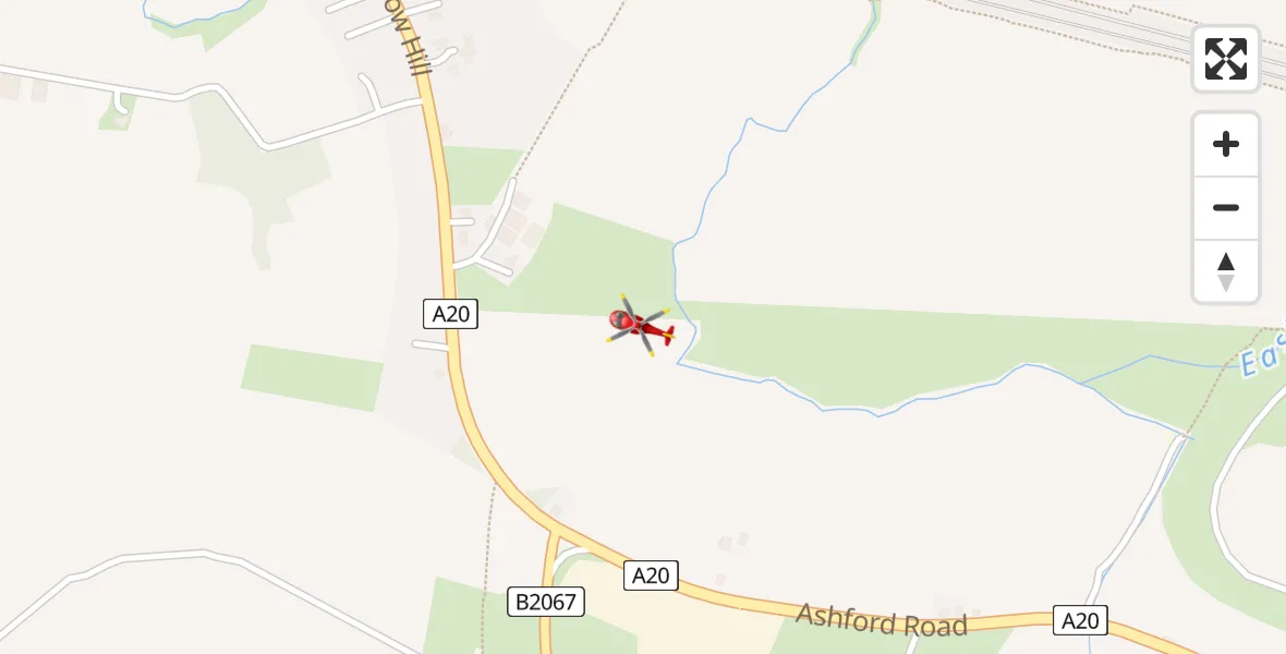 Flight path map showing Air Ambulance Helicopter route from Stanford to Stanford