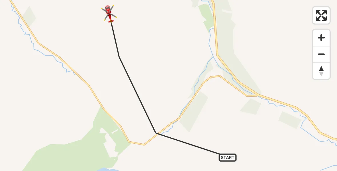Flight path map showing Air Ambulance Helicopter route from Highland to Highland