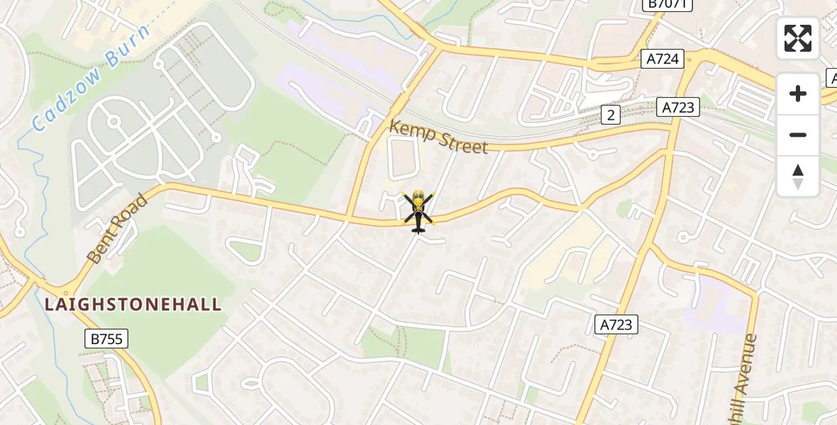 Flight path map showing Police Helicopter route from Hamilton to Hamilton