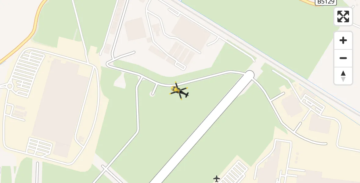 Flight path map showing Police Helicopter route from Hawarden Airport to Hawarden Airport