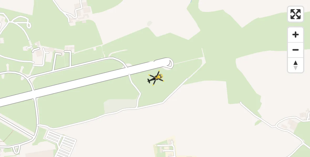 Flight path map showing Police Helicopter route from Exeter International Airport to Exeter International Airport