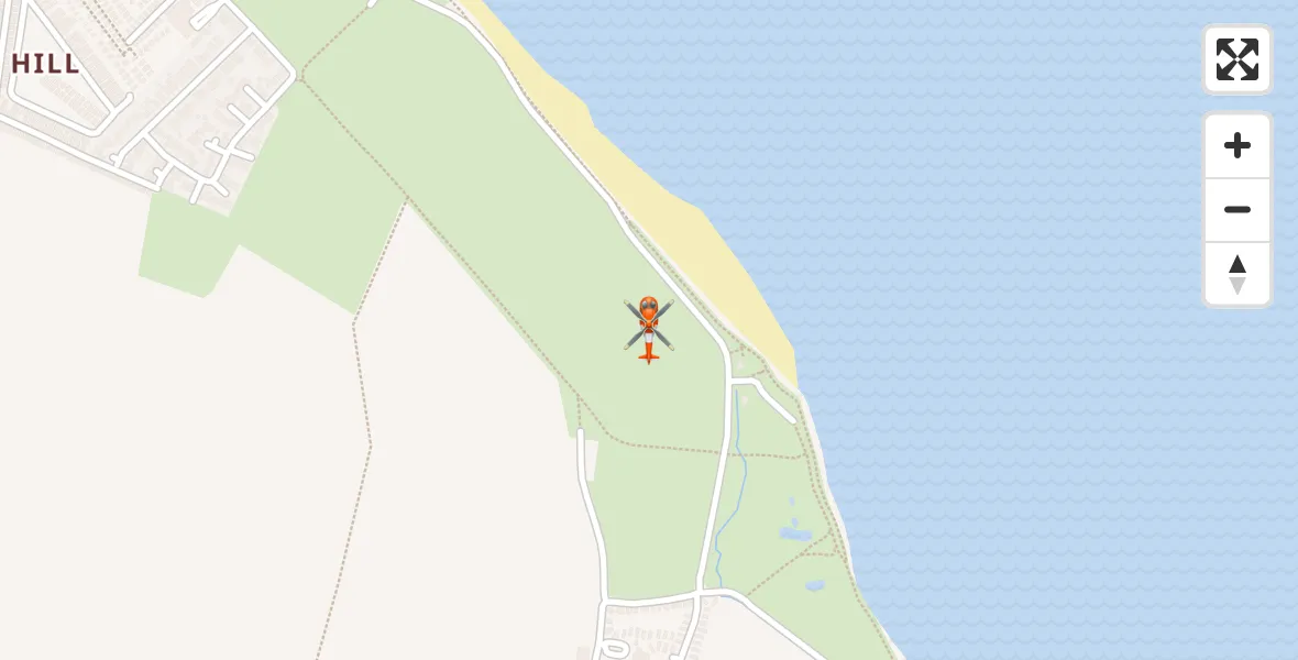 Flight path map showing Coastguard Helicopter route from Leysdown-on-Sea to Leysdown-on-Sea