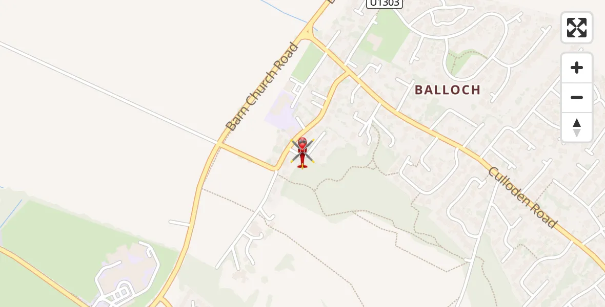 Routekaart van de vlucht: Air Ambulance Helicopter to Inverness, Cherry Park