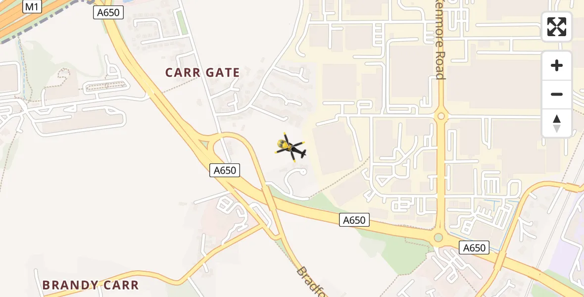 Routekaart van de vlucht: Police Helicopter to Carr Gate, Lawns Lane