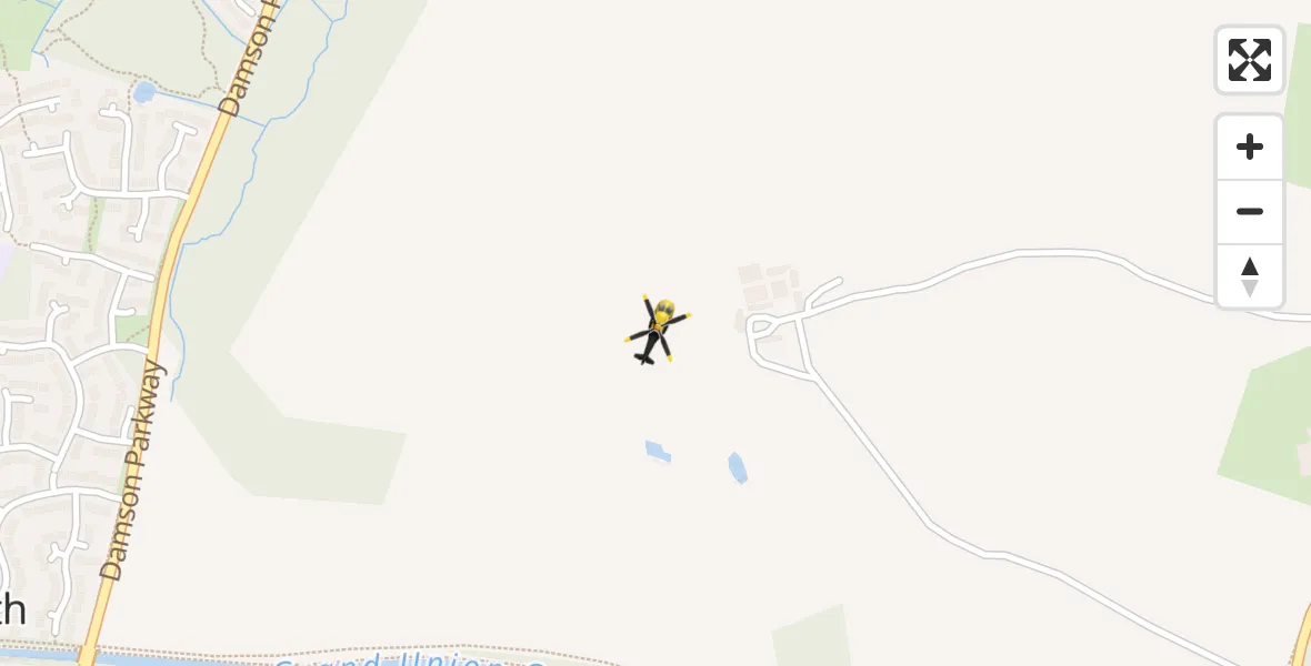 Flight path map showing Police Helicopter route from Solihull to Solihull