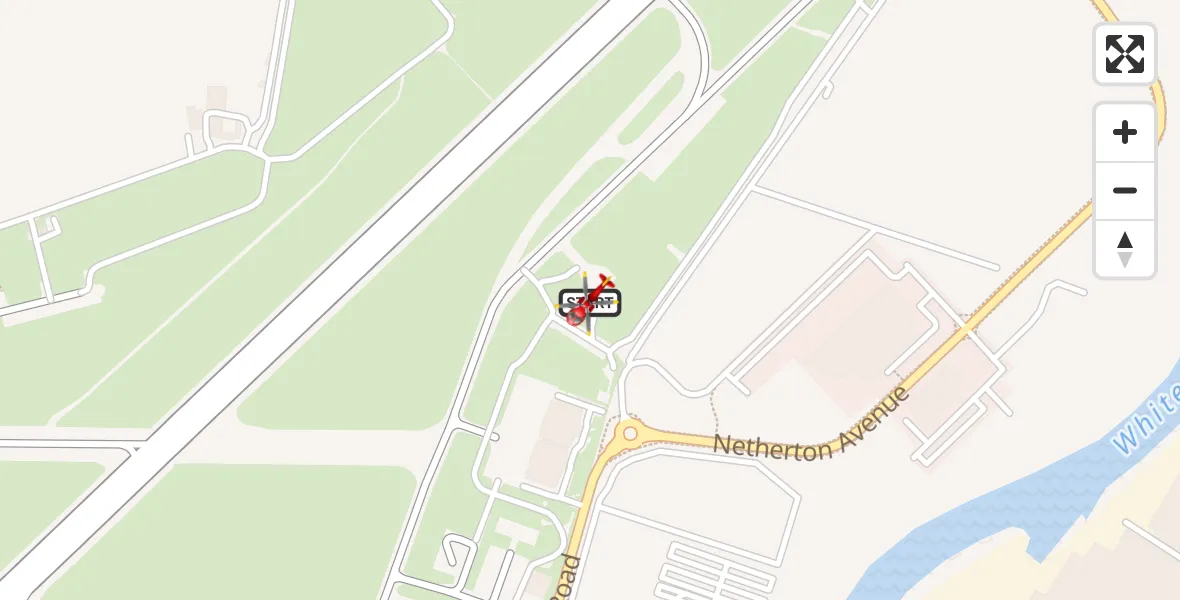 Flight path map showing Air Ambulance Helicopter route from Glasgow Airport to Glasgow Airport