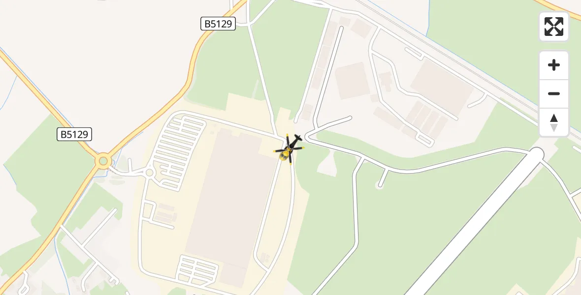 Flight path map showing Police Helicopter route from Hawarden Airport to Hawarden Airport