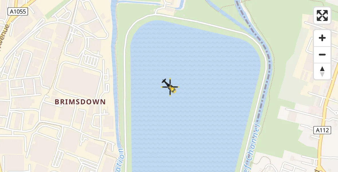 Routekaart van de vlucht: Police Helicopter to King George V Reservoir