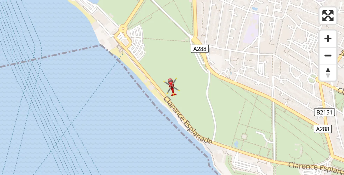 Routekaart van de vlucht: Air Ambulance Helicopter to Old Portsmouth