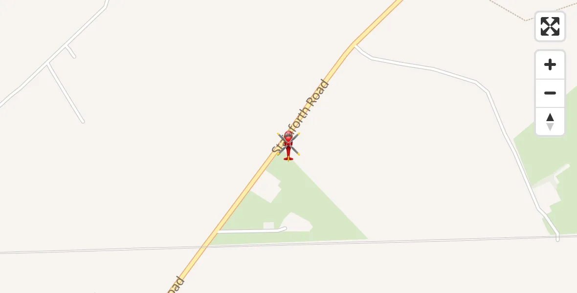 Flight path map showing Air Ambulance Helicopter route from Barnby Dun to Barnby Dun