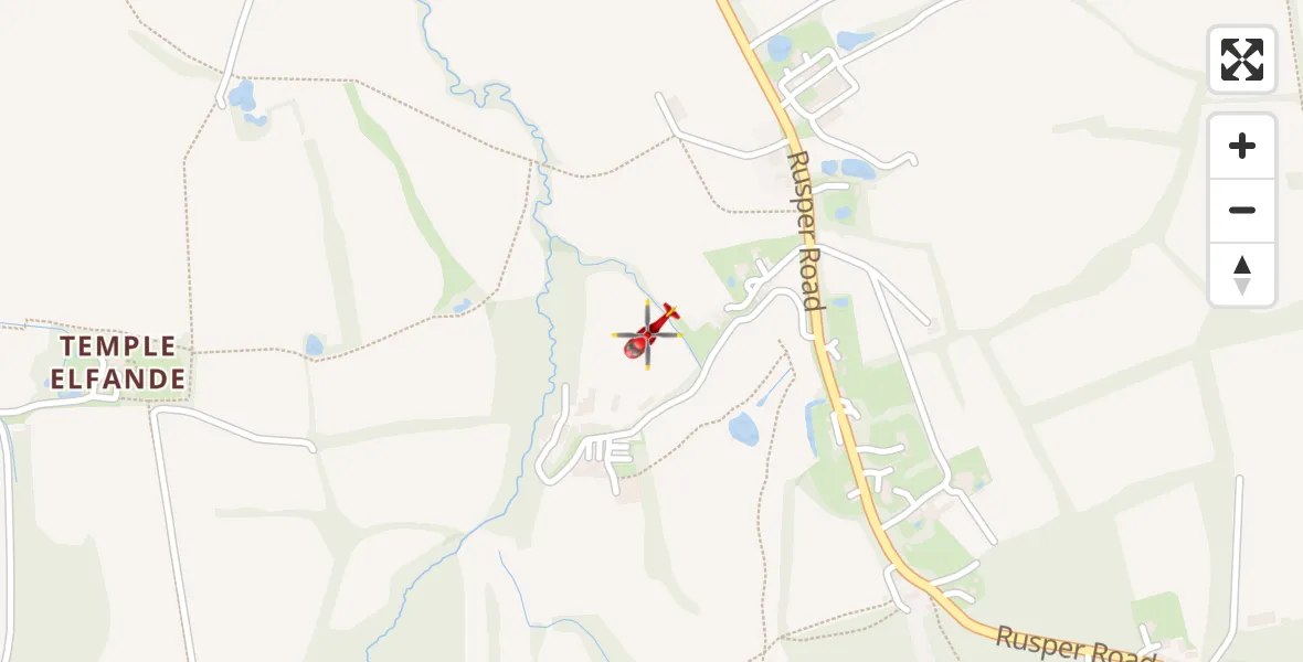 Flight path map showing Air Ambulance Helicopter route from Mole Valley to Mole Valley
