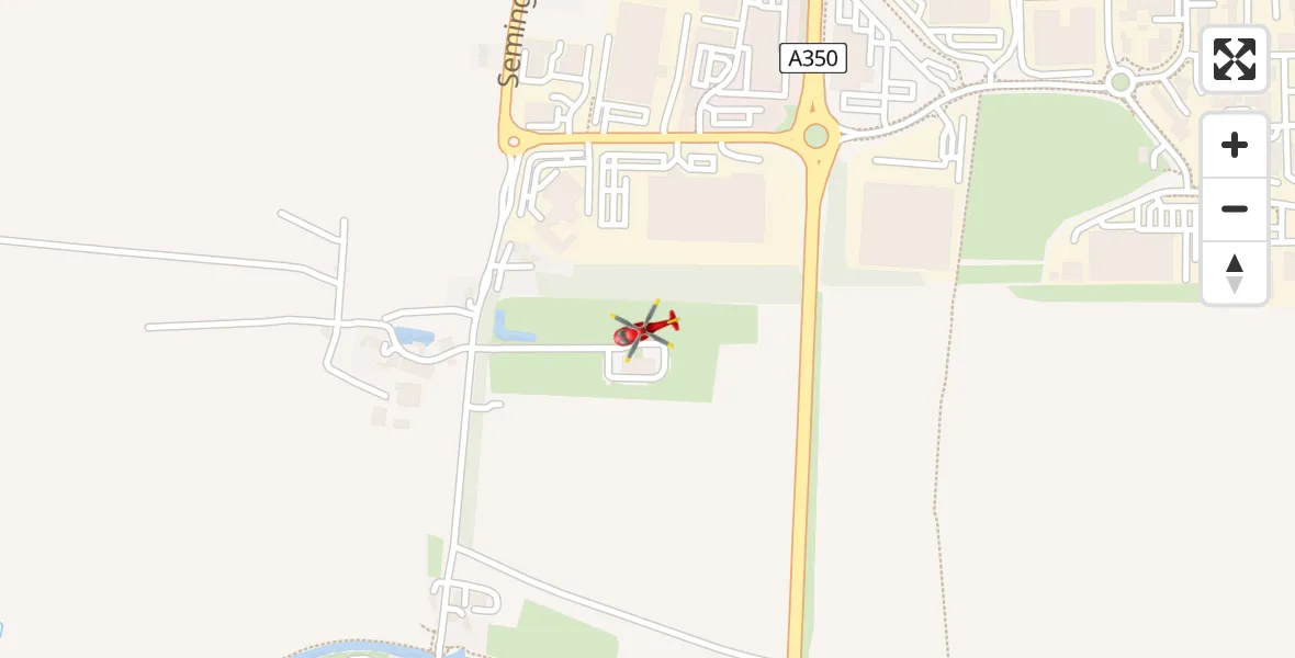 Routekaart van de vlucht: Air Ambulance Helicopter to Wiltshire Air Ambulance, Commerce Way