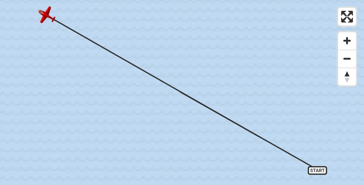 Flight path map showing Air Ambulance Aircraft route from Inner Seas to Inner Seas