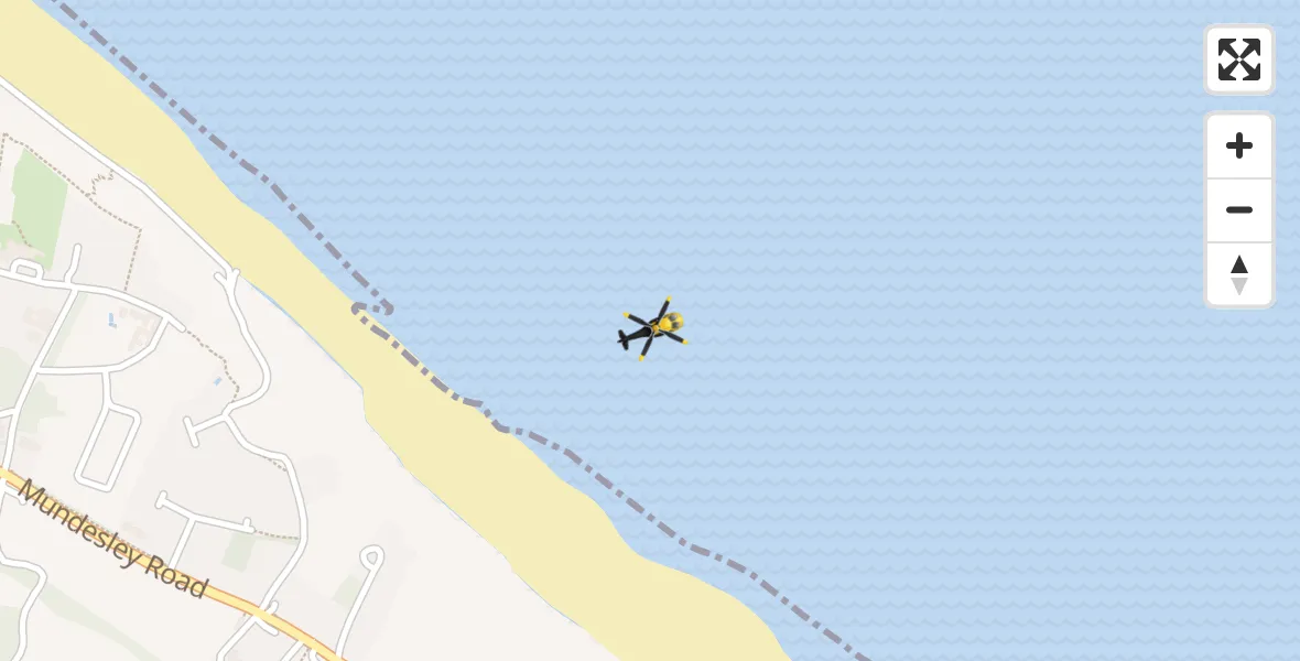 Flight path map showing Police Helicopter route from Sidestrand to Sidestrand