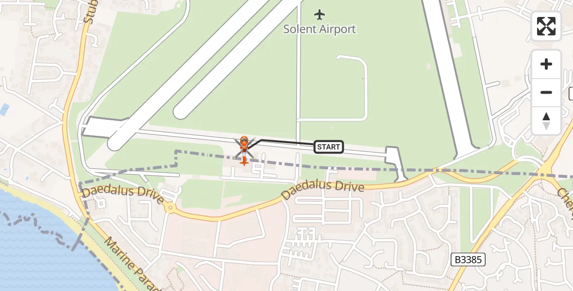 Routekaart van de vlucht: Coastguard Helicopter to Solent Airport
