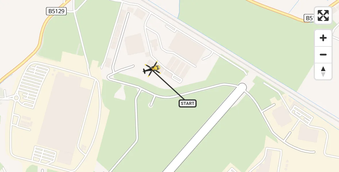 Flight path map showing Police Helicopter route from Hawarden Airport to Hawarden Airport