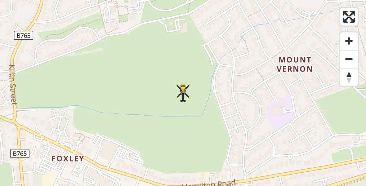 Flight path map showing Police Helicopter route from Glasgow to Glasgow