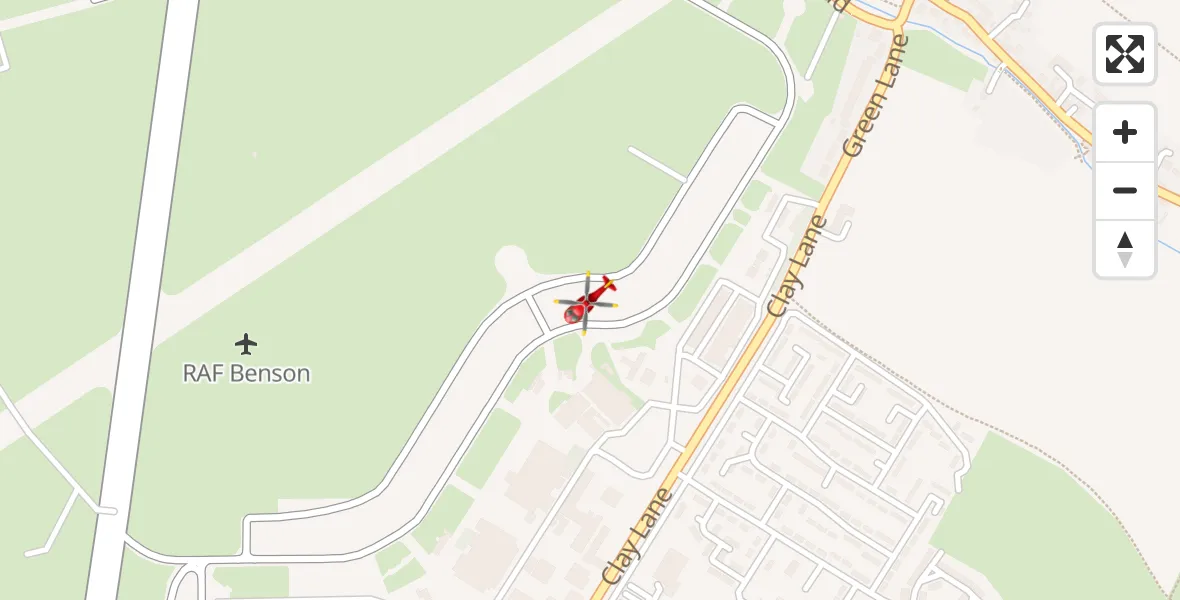Routekaart van de vlucht: Air Ambulance Helicopter to RAF Benson
