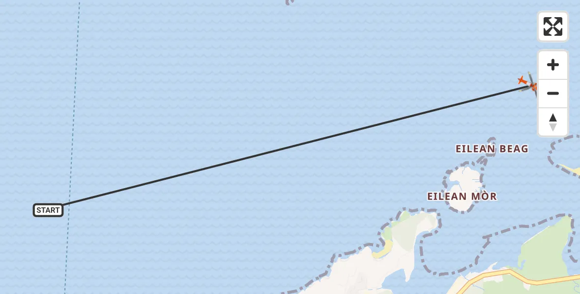 Flight path map showing Coastguard Helicopter route from Inner Seas to Inner Seas