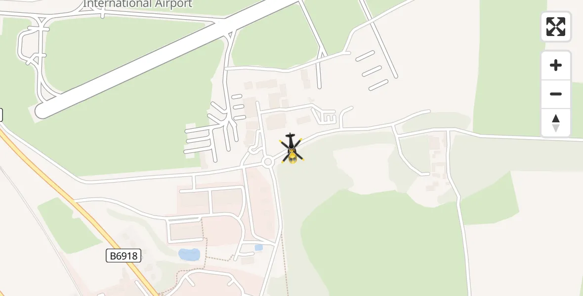 Flight path map showing Police Helicopter route from Newcastle International Airport to Newcastle International Airport