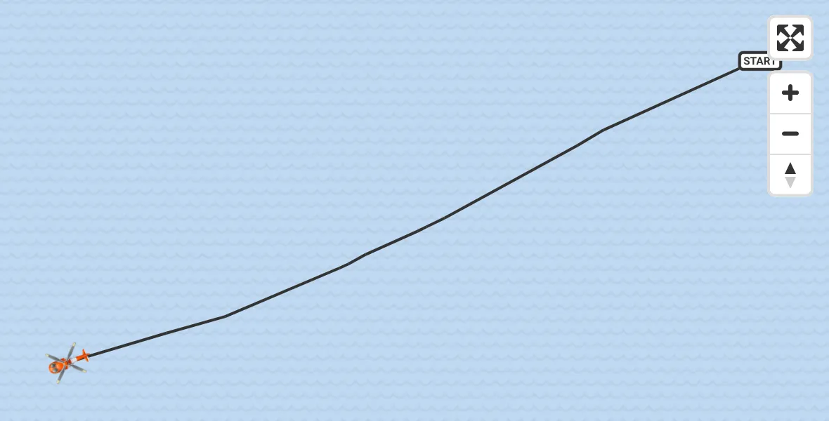 Flight path map showing Coastguard Helicopter route from Inner Seas to Inner Seas