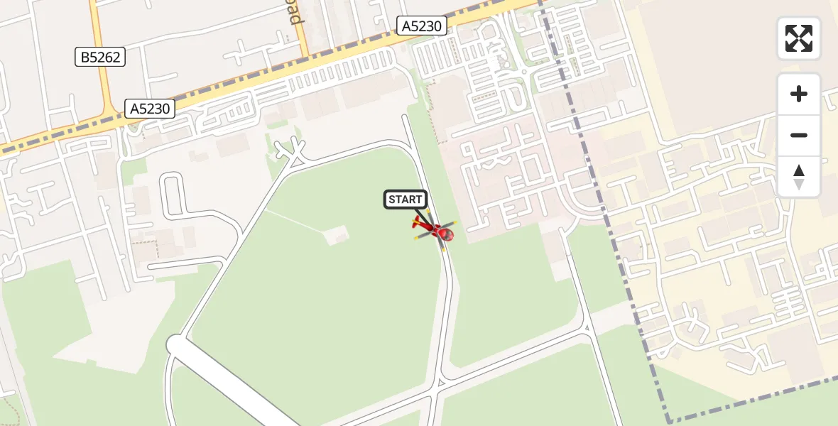 Flight path map showing Air Ambulance Helicopter route from Blackpool Airport to Blackpool Airport