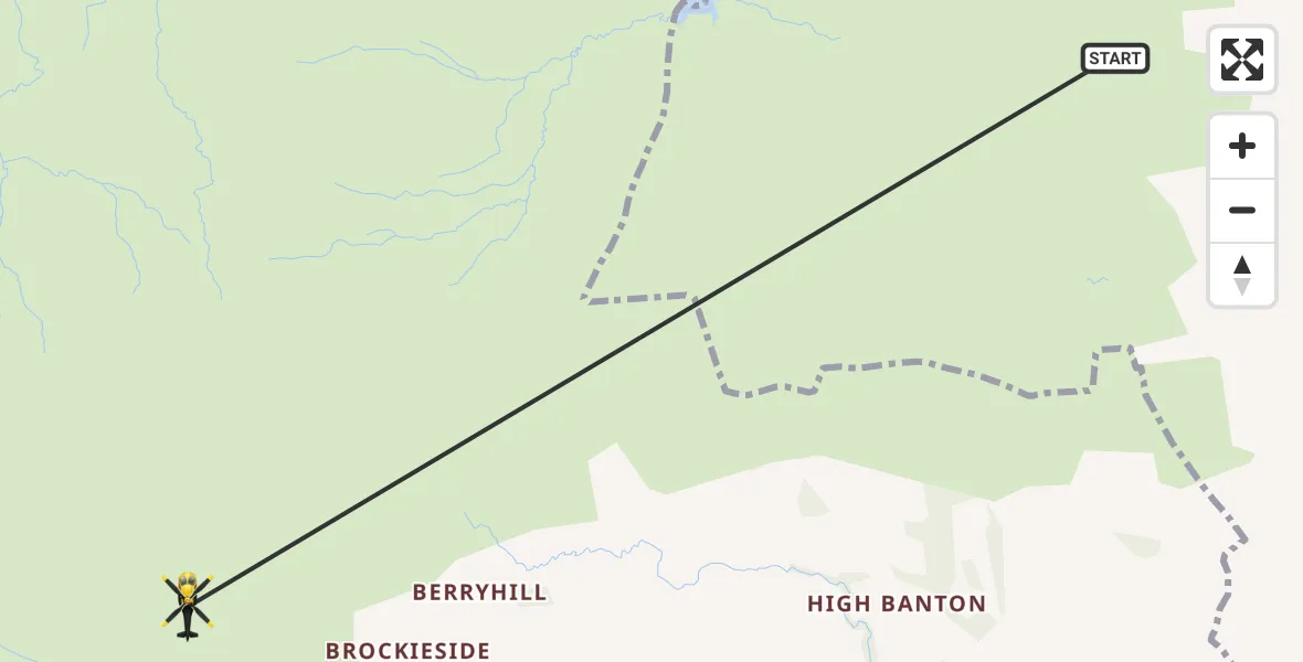 Flight path map showing Police Helicopter route from Falkirk to Kilsyth