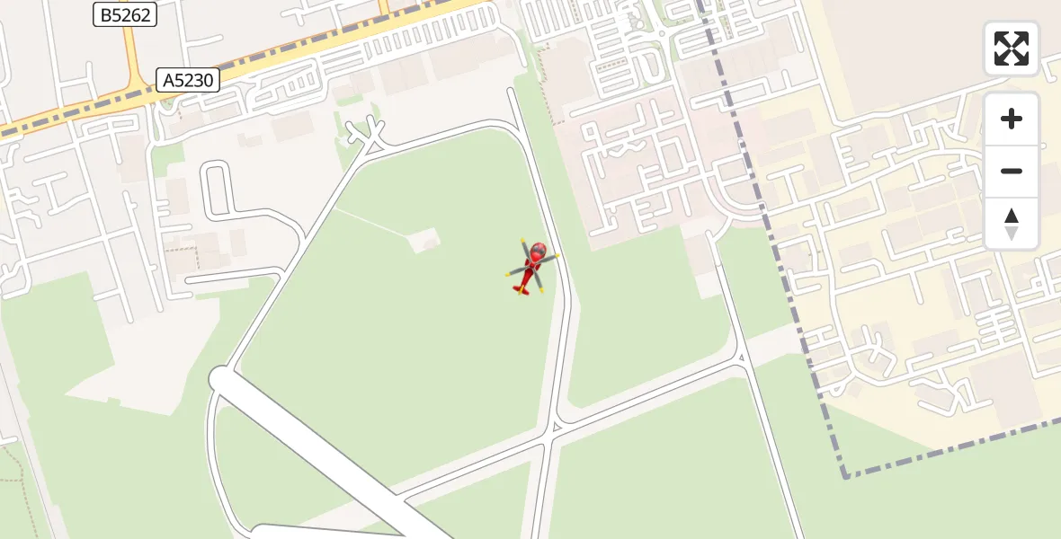 Flight path map showing Air Ambulance Helicopter route from Blackpool Airport to Blackpool Airport