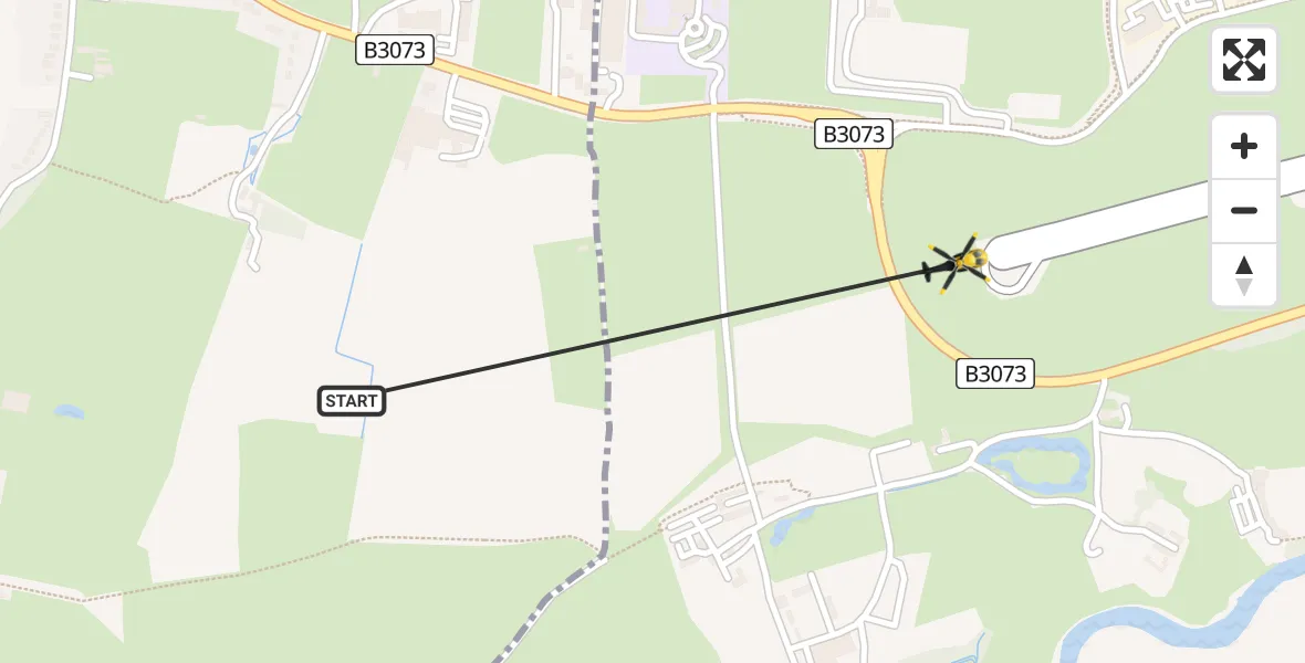 Flight path map showing Police Helicopter route from Parley Cross to Bournemouth Airport