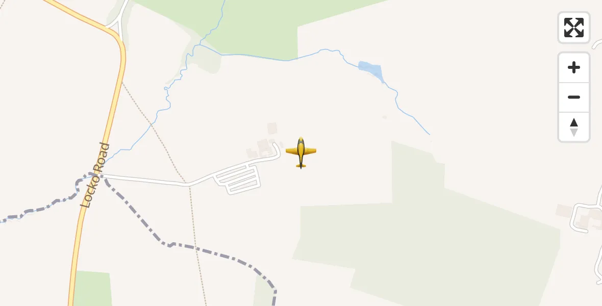 Flight path map showing Police Aircraft route from Dale Abbey to Dale Abbey