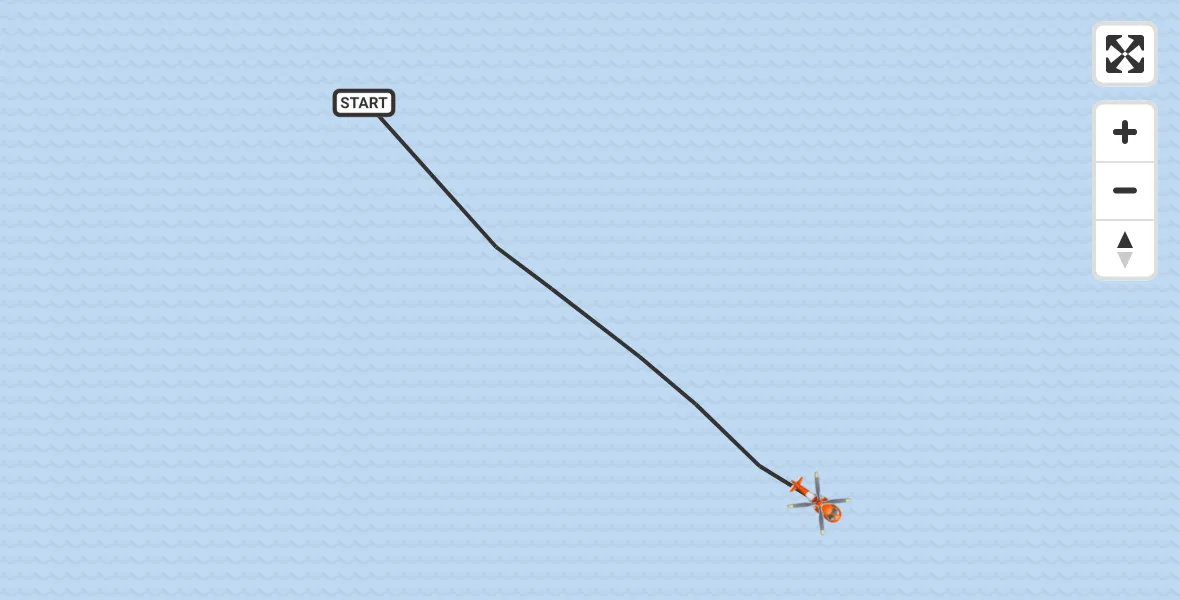 Flight path map showing Coastguard Helicopter route from Inner Seas to Inner Seas