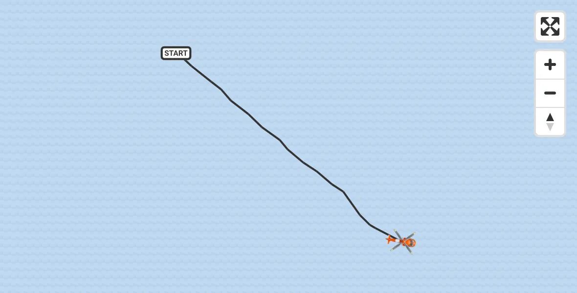 Flight path map showing Coastguard Helicopter route from Inner Seas to Inner Seas
