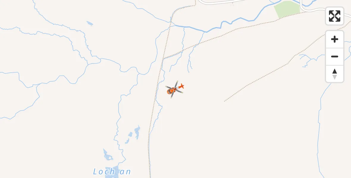 Flight path map showing Coastguard Helicopter route from Màraig to Màraig
