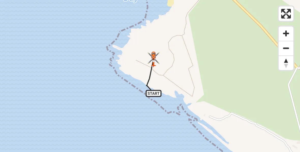 Flight path map showing Coastguard Helicopter route from Inner Seas to Inner Seas