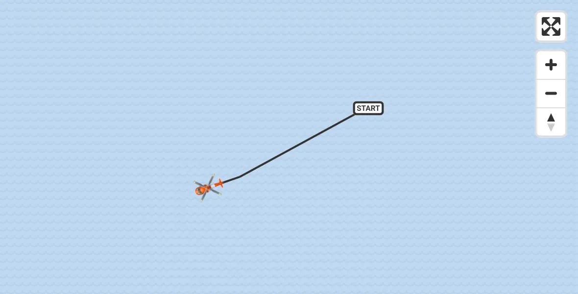 Flight path map showing Coastguard Helicopter route from Irish Sea to Irish Sea