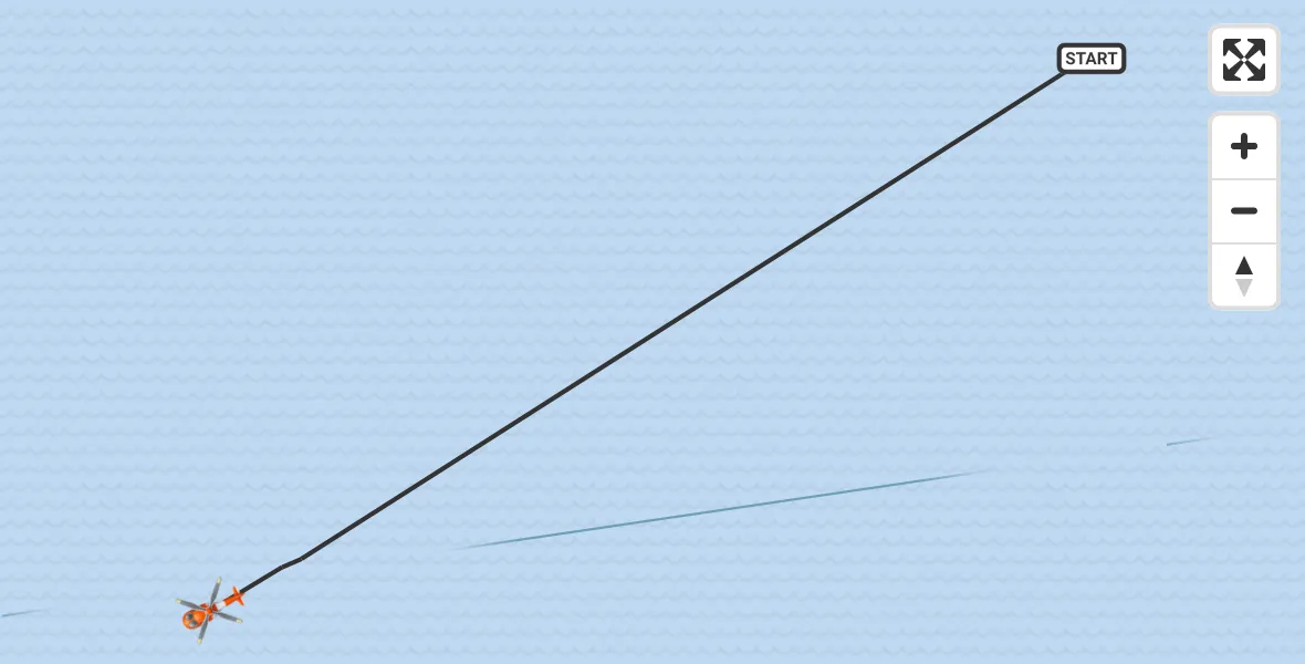 Flight path map showing Coastguard Helicopter route from Irish Sea to Irish Sea
