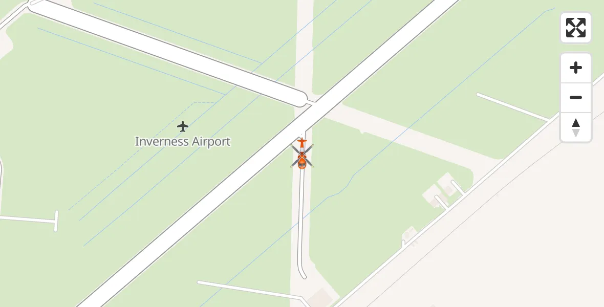 Flight path map showing Coastguard Helicopter route from Inverness Airport to Inverness Airport