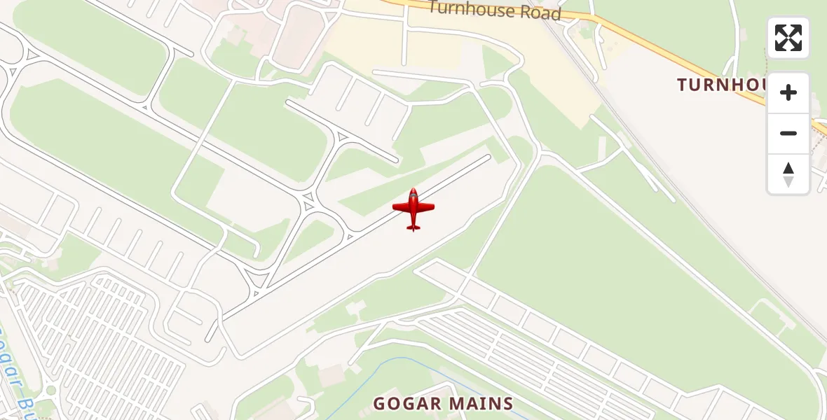 Flight path map showing Air Ambulance Aircraft route from Edinburgh Airport to Edinburgh Airport