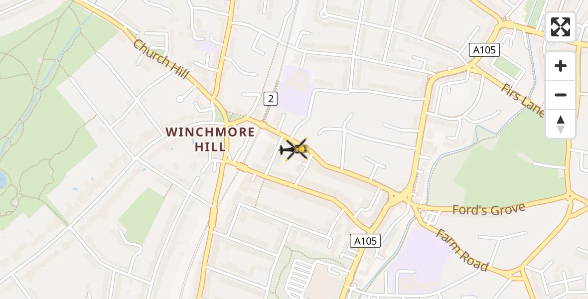 Flight path map showing Police Helicopter route from Edmonton to Edmonton