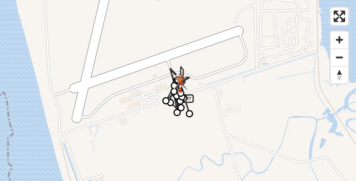 Flight path map showing Coastguard Helicopter route from Caernarfon Airport to Caernarfon Airport