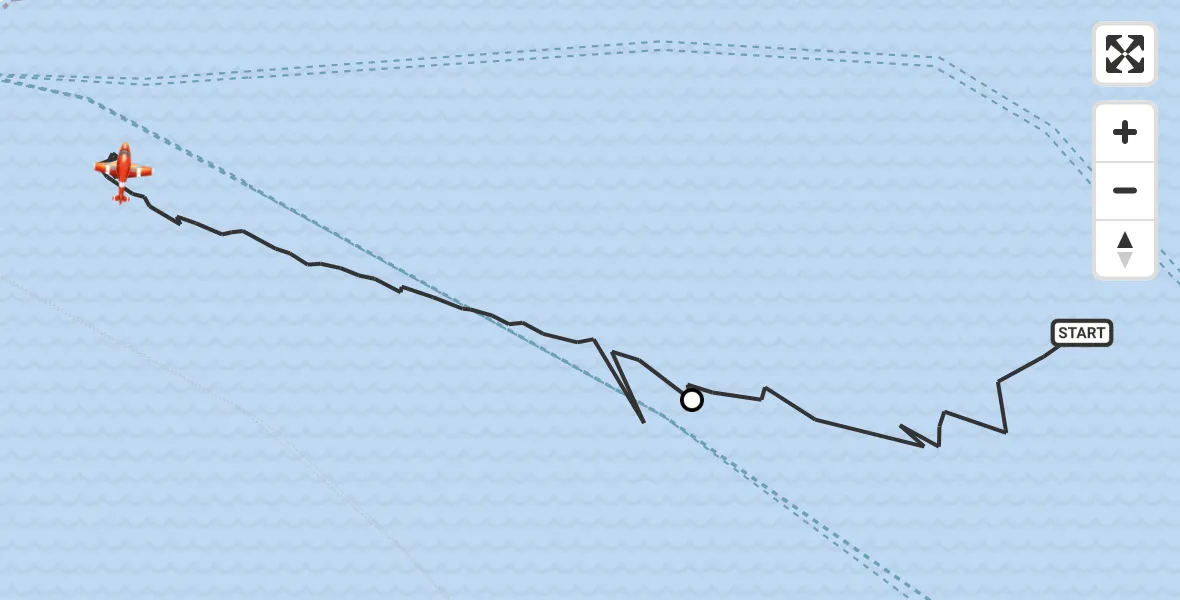 Flight path map showing Coastguard Drone route from North Sea to English Channel