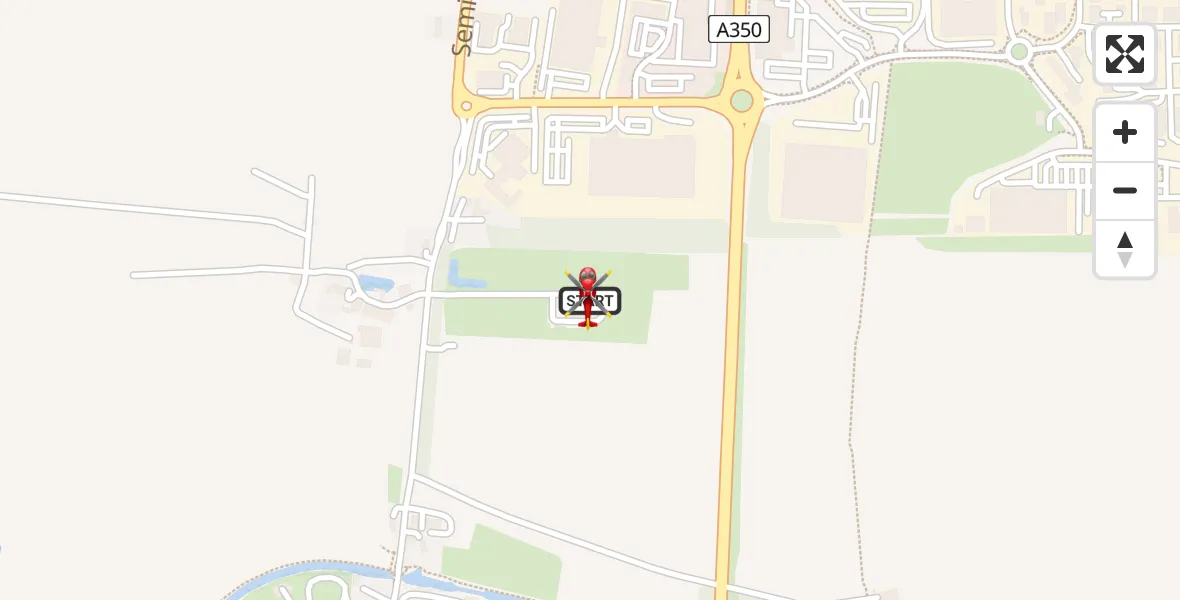Flight path map showing Air Ambulance Helicopter route from Wiltshire Air Ambulance to Wiltshire Air Ambulance